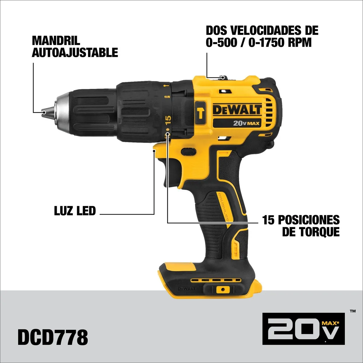DCD778 - Características del taladro